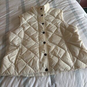 Land's End White Puffer Vest